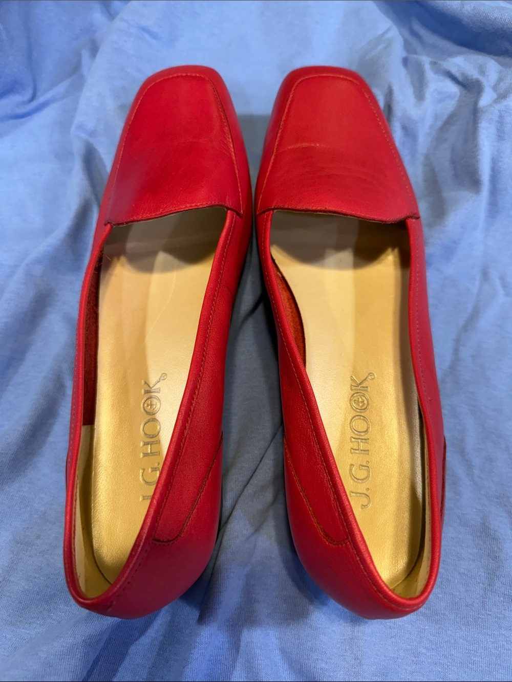 J.G. Hook Red Leather Women's Loafers